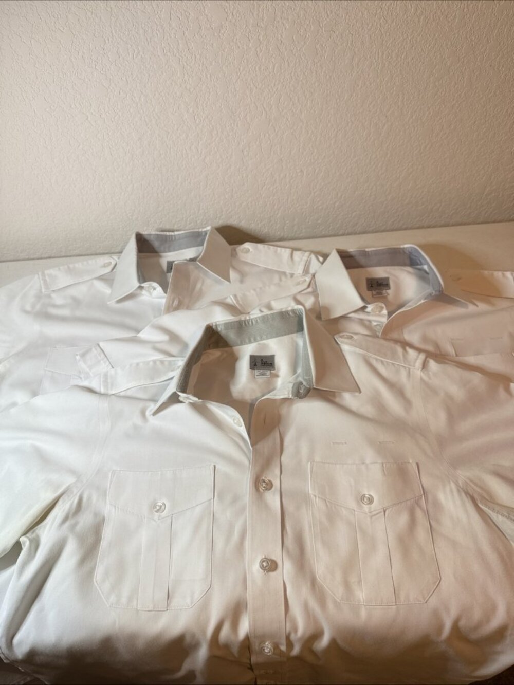 Lot of 3 A Cut Above Pilot Shirts 16.5 US/UK 42 EU Tapered Cirrus Short Sleeve